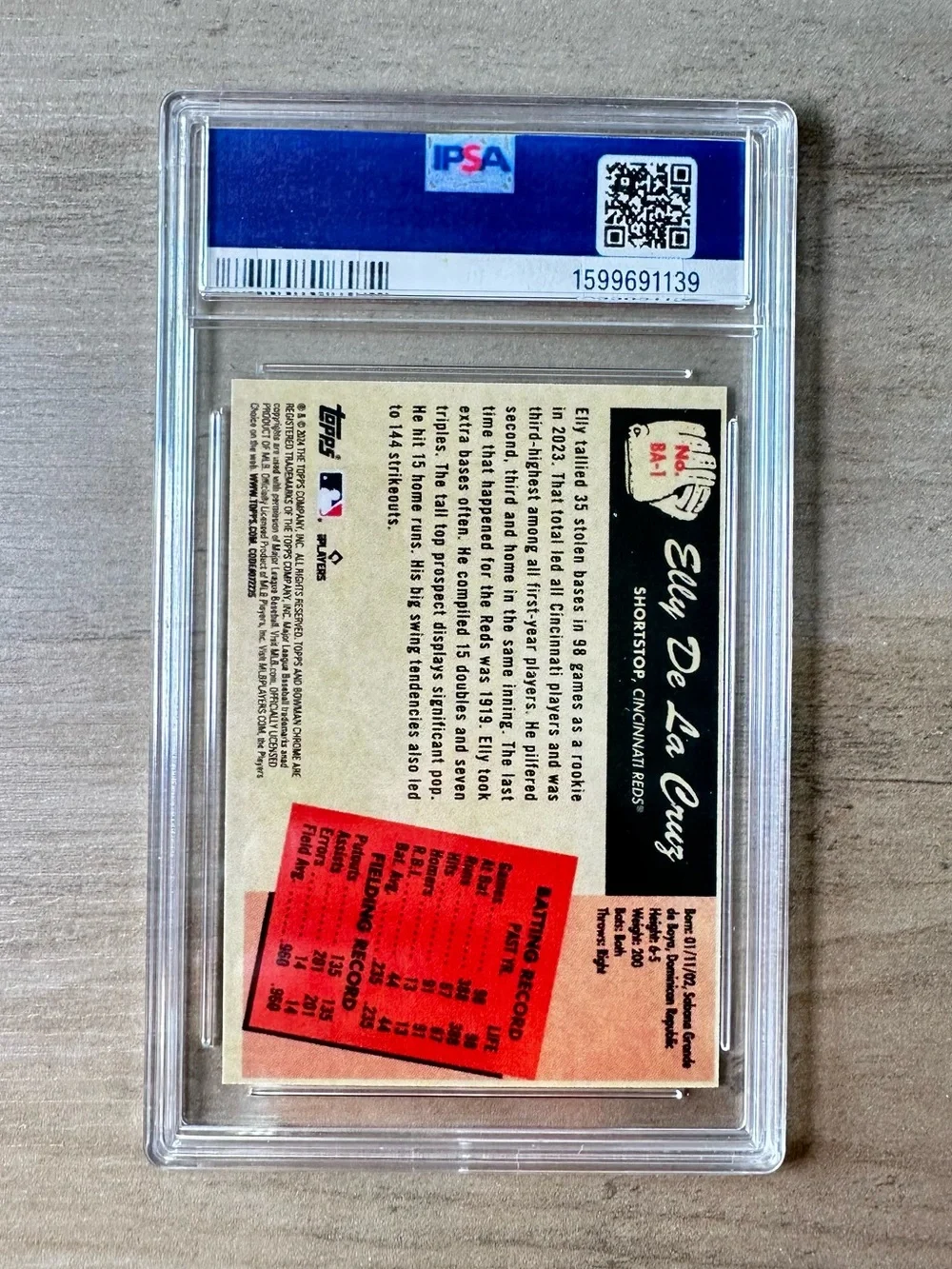 Elly De La Cruz 2024 Topps 55’ Anime #BA-1 Gem Mint 10 Novelty Baseball Card.